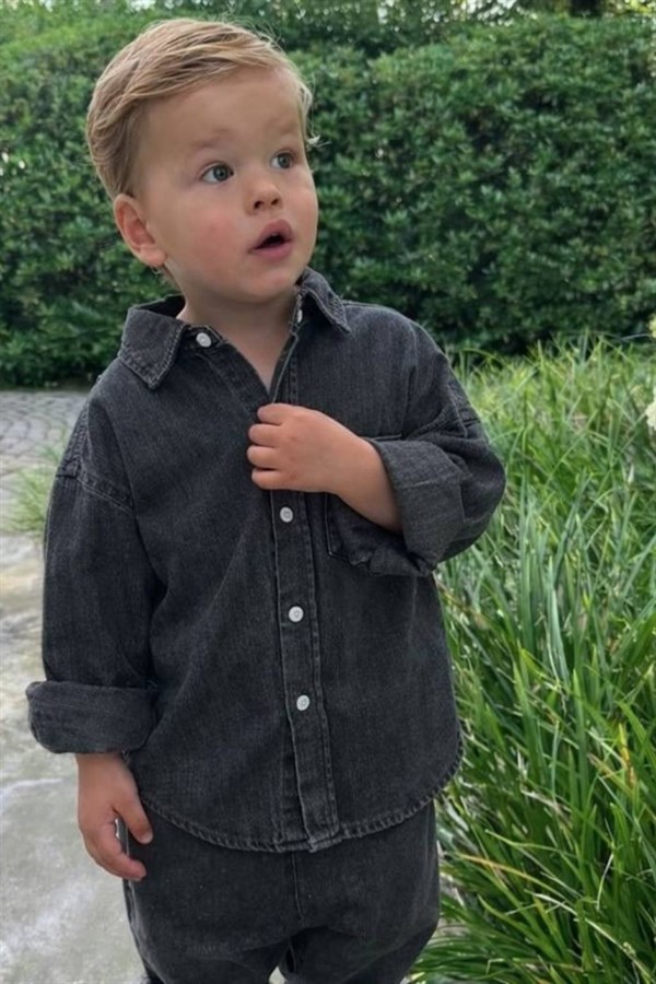 Unisex Laciel Antrasit Denim Gömlek