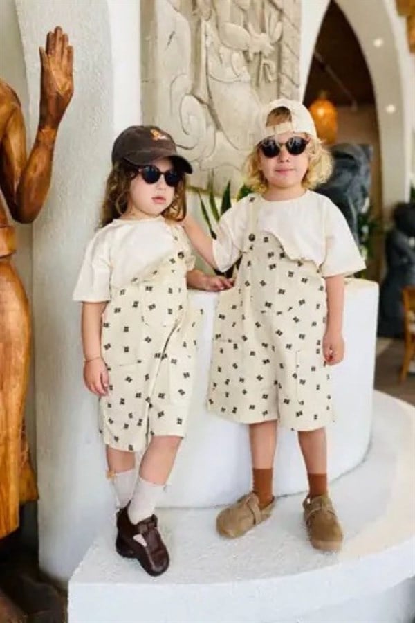 Unisex Laciel Ayıcıklı Denim Salopet 