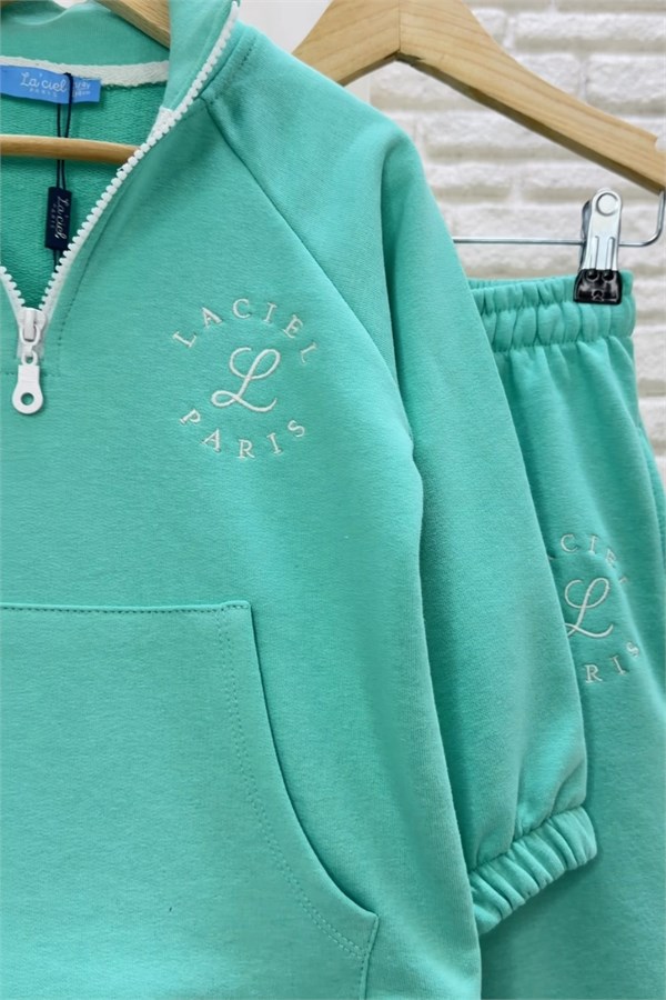 Unisex Laciel Balıkçı Yaka Fermuarlı Yeşil Takım