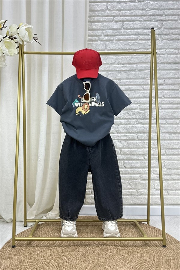 Unisex Laciel Baloon Antrasit Jean Pantolon