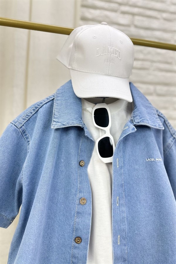 Unisex Laciel Denim Gömlek Şortlu Takım