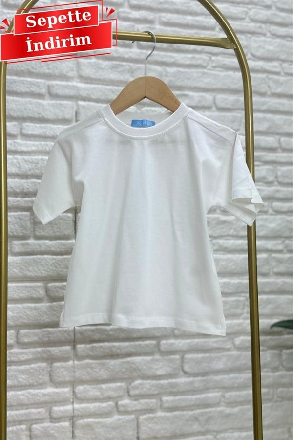 Unisex Laciel Kısa Kol Beyaz Tshirt