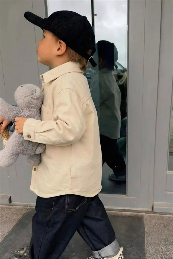 Unisex Laciel Krem Denim Gömlek