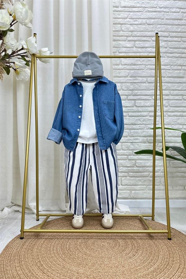 Unisex Laciel Laci Çizgili Baloon Pantolon