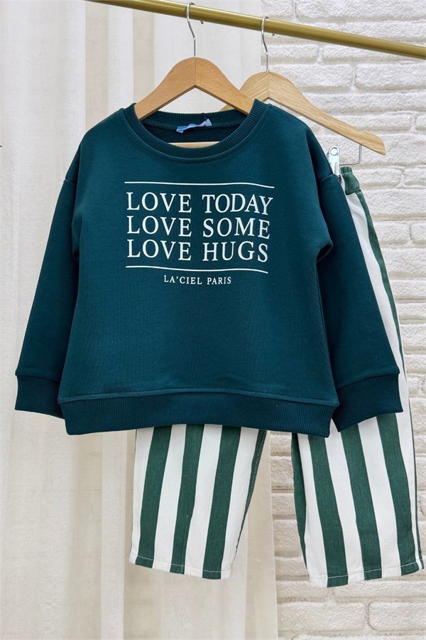 Unisex Laciel  Love Today Teşil Sweat