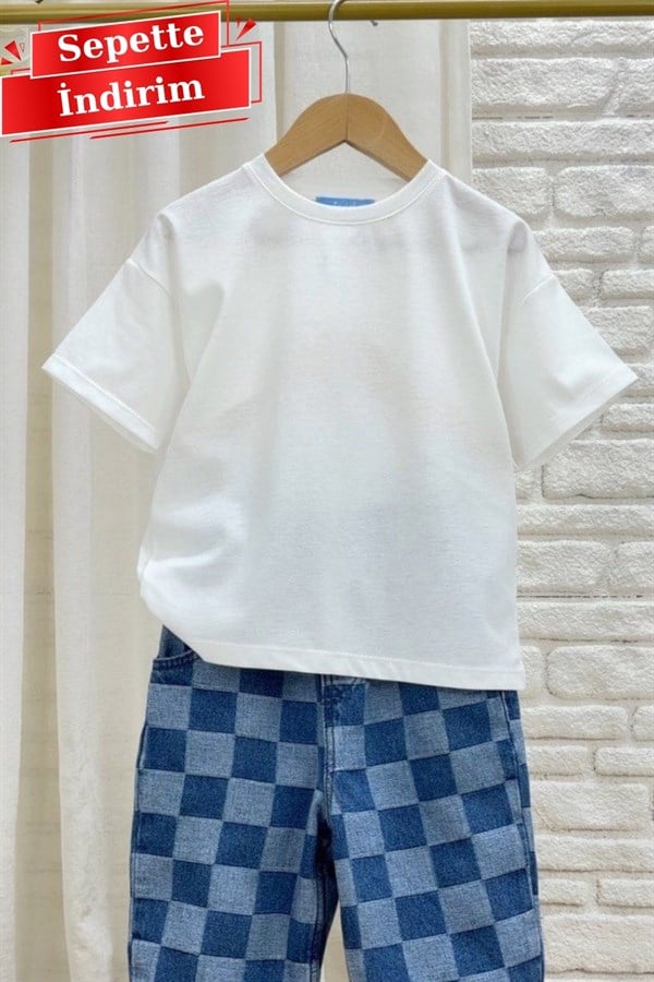 Unisex Laciel Oversize  Kısa Kol Beyaz Tshirt