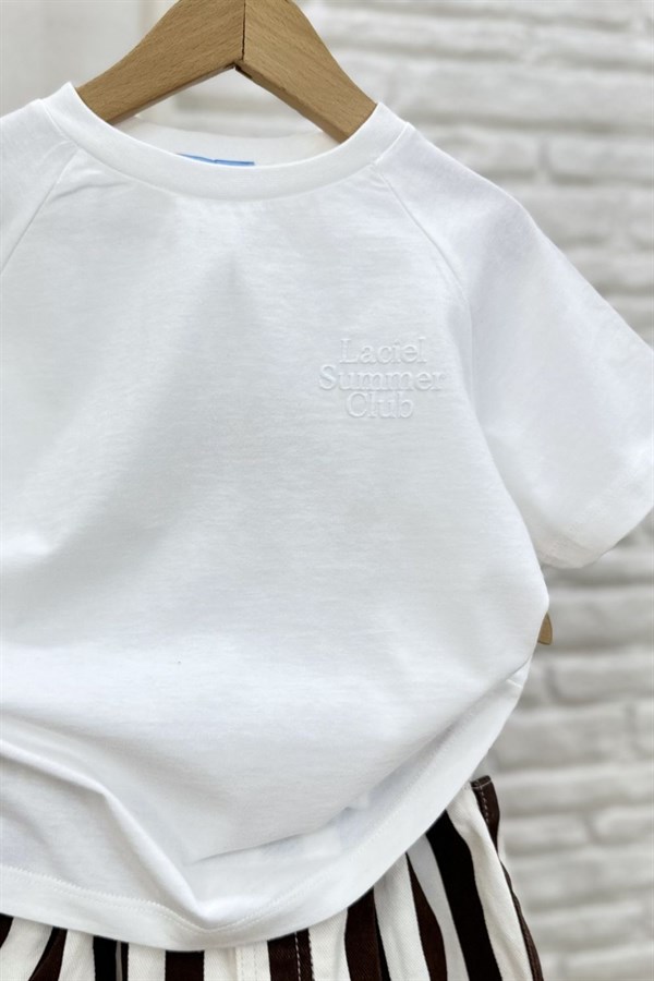 Unisex Laciel  Summer Beyaz Kısa Kol Tshirt