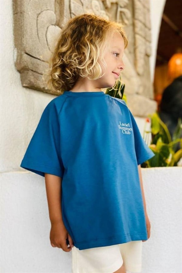 Unisex Laciel Summer Petrol Kısa Kol Tshirt