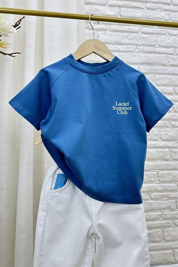 Unisex Laciel Summer Petrol Kısa Kol Tshirt