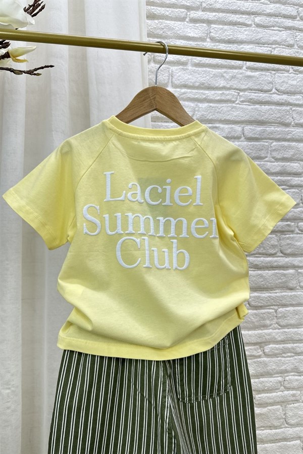 Unisex Laciel Summer Sarı Kısa Kol Tshirt