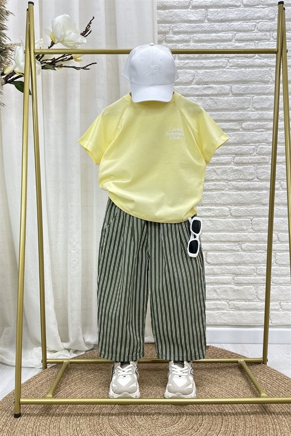 Unisex Laciel Summer Sarı Kısa Kol Tshirt