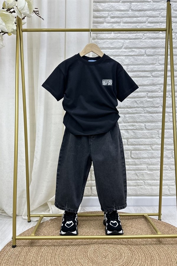 Unisex Laciel Tshirtlü Denim Baloon İkili Takım