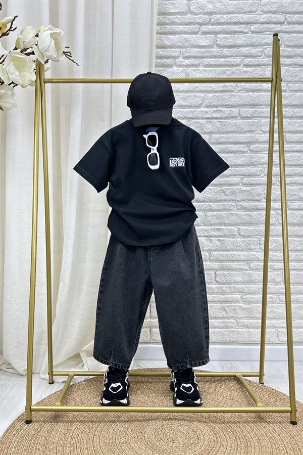 Unisex Laciel Tshirtlü Denim Baloon İkili Takım