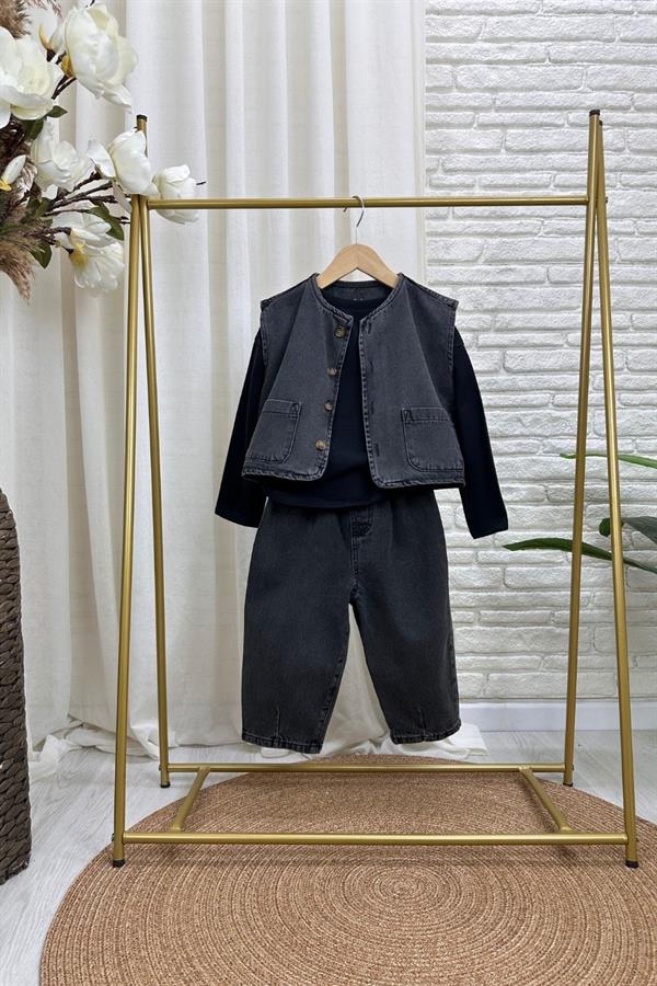 Unisex Laciel Yelek & Jean Denim Takım