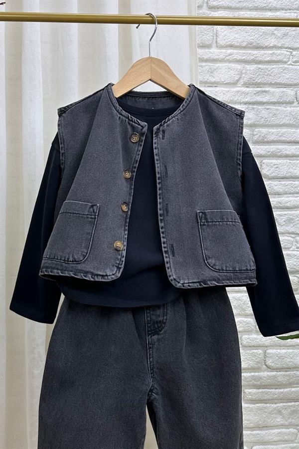 Unisex Laciel Yelek & Jean Denim Takım