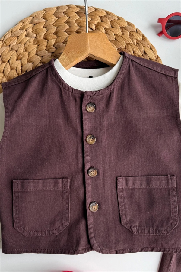 Unisex Laciel Yelekli Takım Denim Takım