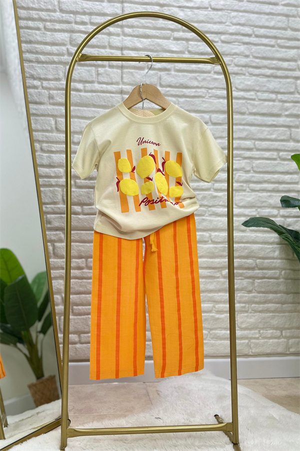 Unisex Limon Müslin Pantolon Takım 