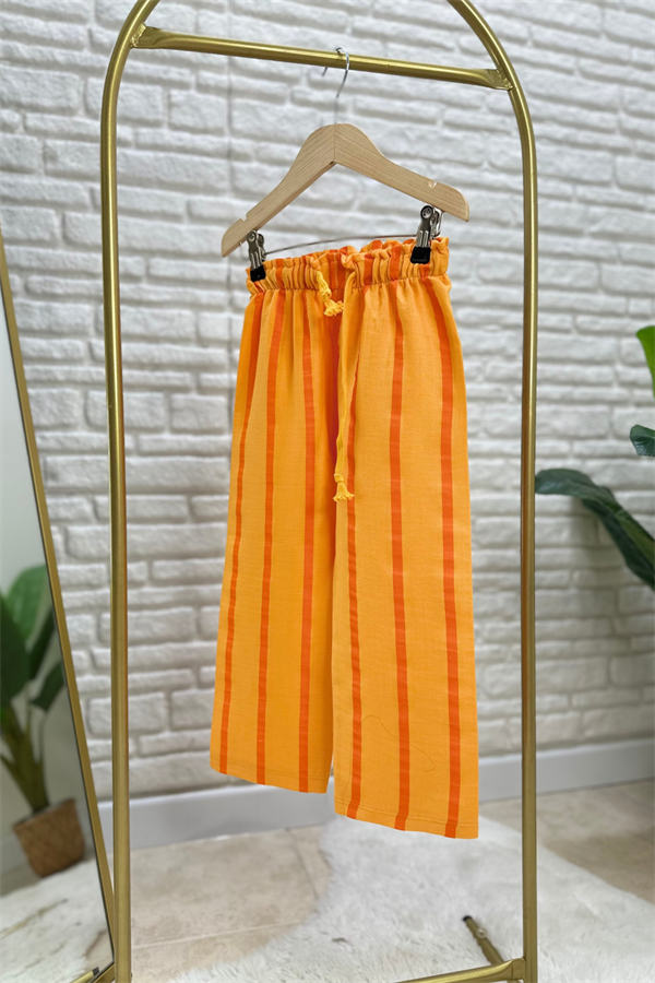 Unisex Limonlu Müslin Pantolon Takım 