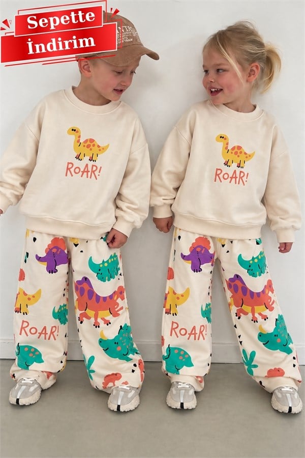 Unisex Little Dinosaur 3 İplik Takım