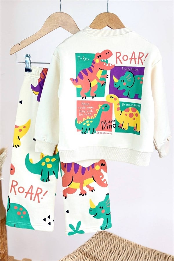 Unisex Little Dinosaur 3 İplik Takım