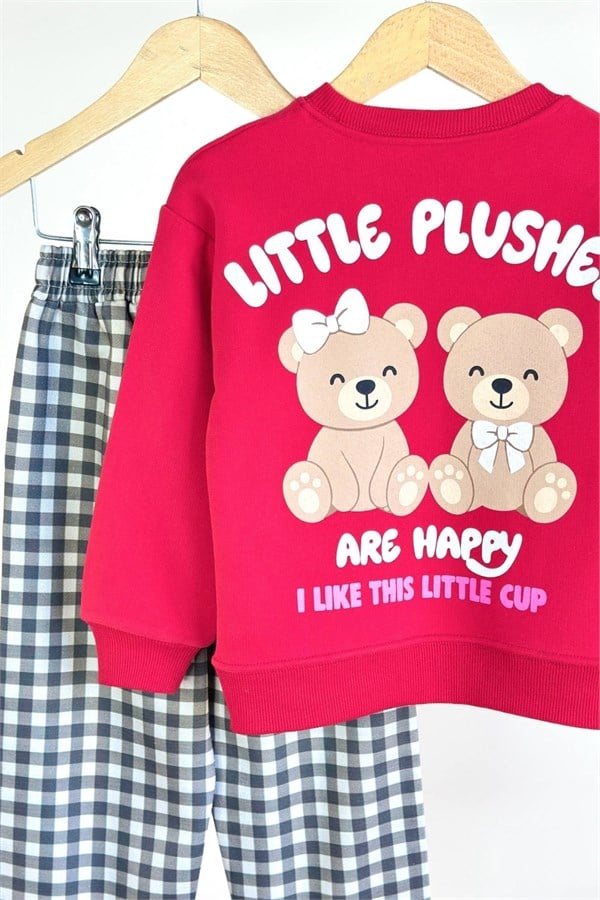 Unisex Little Plushes Gabardin Pantolon 3 İplik Takım