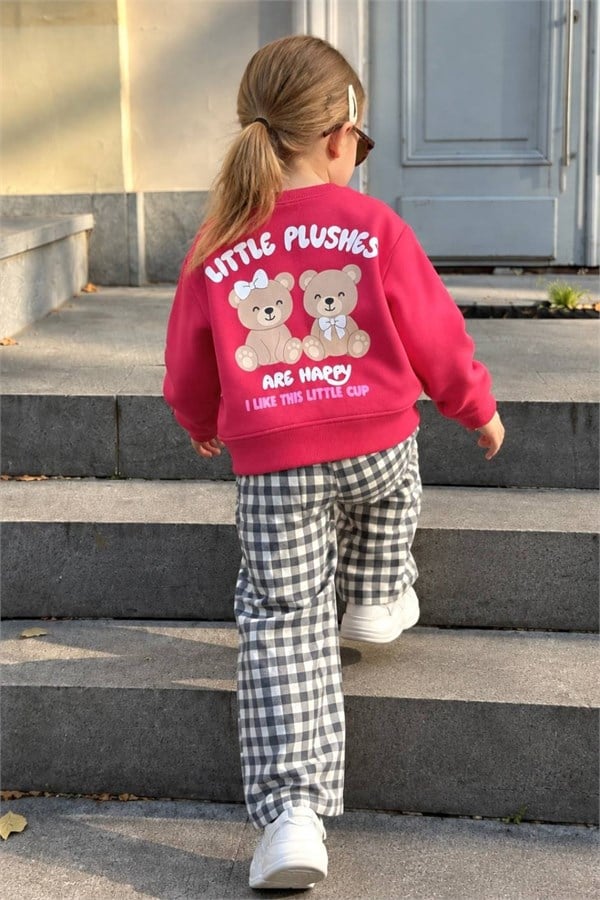 Unisex Little Plushes Gabardin Pantolon 3 İplik Takım