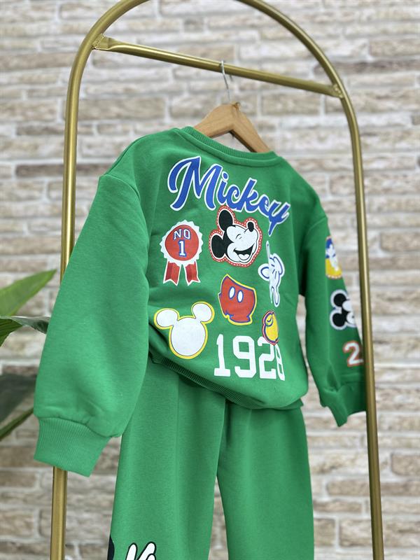 Unisex M Baskı Yeşil Mickey Takım