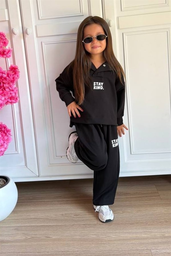 Unisex Mevsimlik Stay Kind Siyah Takım
