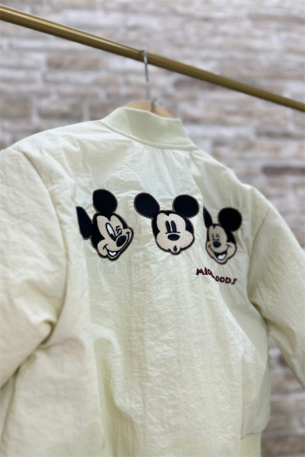 Unisex Mickey Dolgulu Astarlı Mont