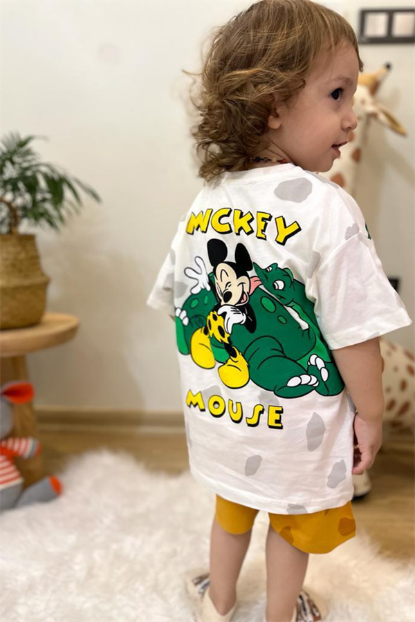Unisex Mickey Hardal Şortlu Takım