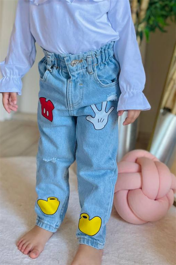 Unisex Mickey Jean Pantolon