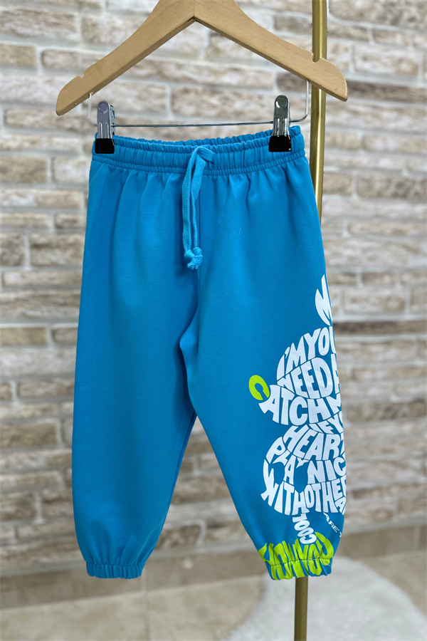 Unisex Mickey Mavi Tshirt Eşofman Takım