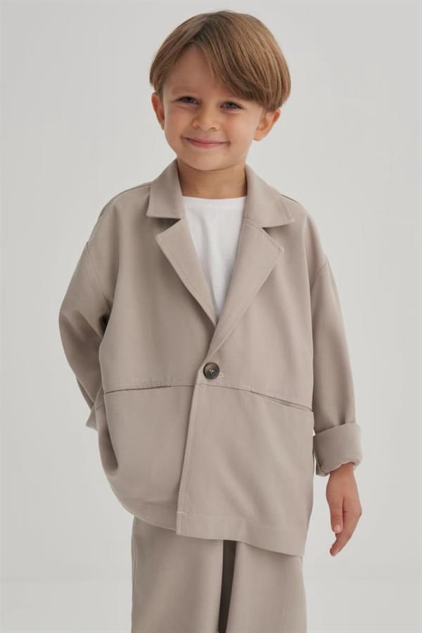 Unisex Özel Seri Ceket Bej Takım