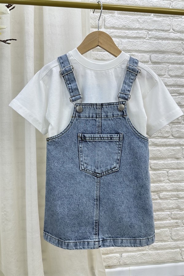 Kız Çocuk Özel Seri Denim Jile Elbise