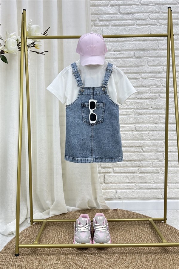 Kız Çocuk Özel Seri Denim Jile Elbise