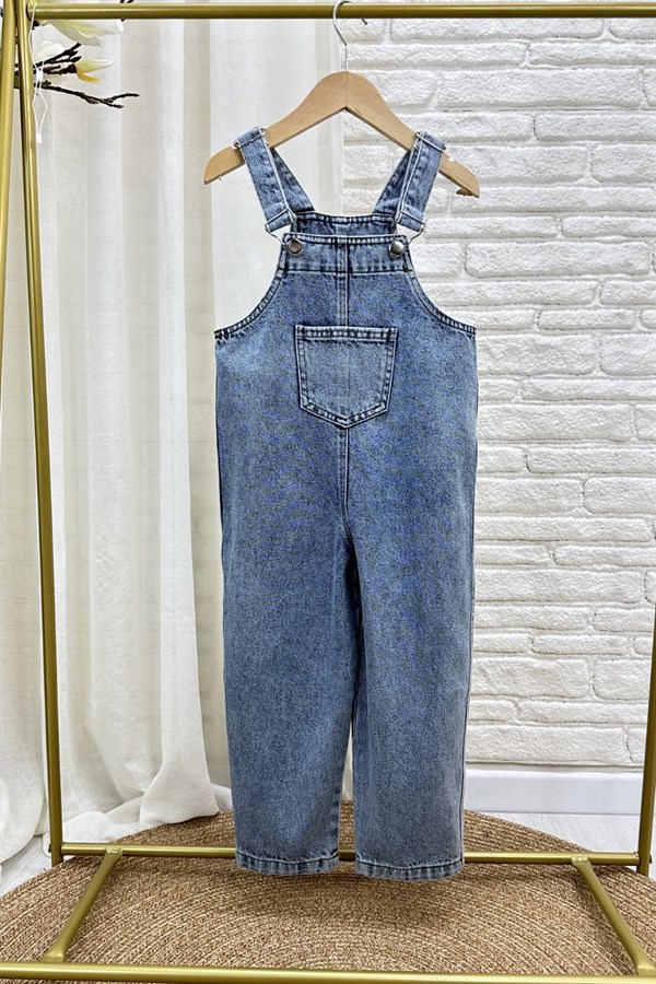 Unisex Özel Seri Denim Mavi Salopet