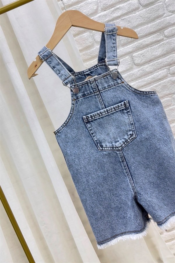 Unisex Özel Seri Denim Şortlu Salopet