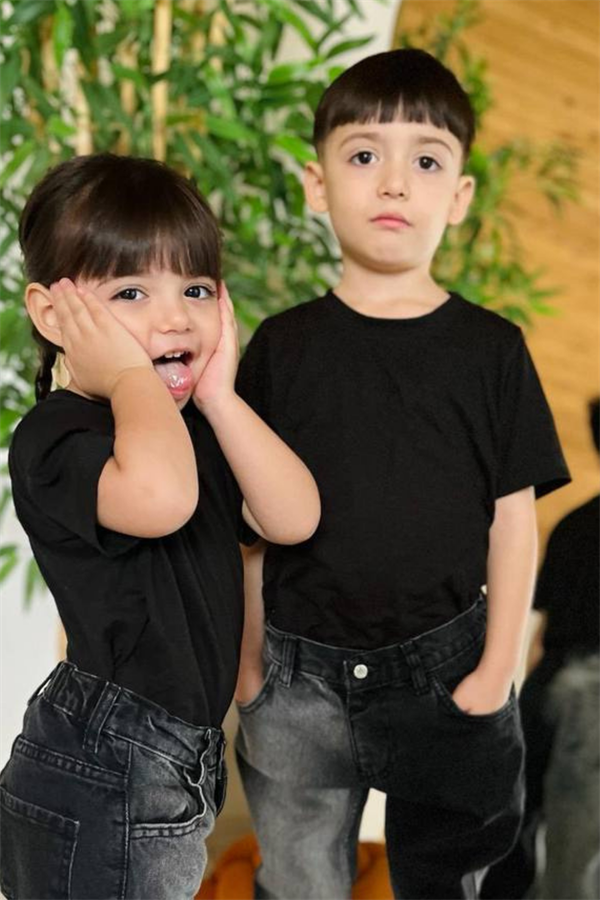 Unisex Çocuk Pamuklu Basic Siyah Tshirt