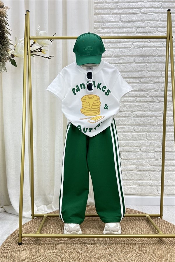 Unisex Pancakes Baskılı İkili Takım