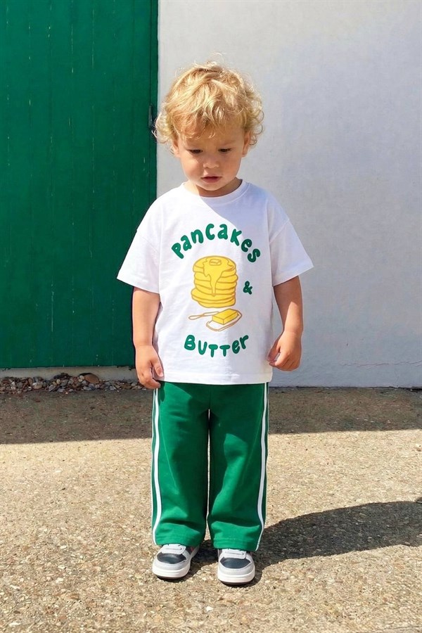 Unisex Pancakes Baskılı İkili Takım