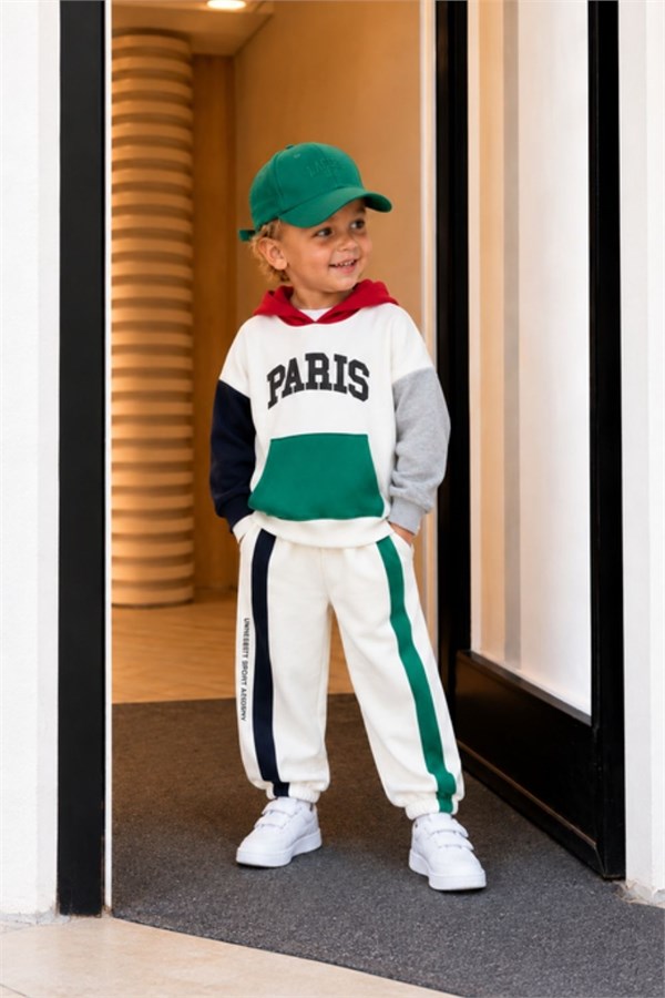Unisex Paris Kapüşonlu 3 İplik Takım