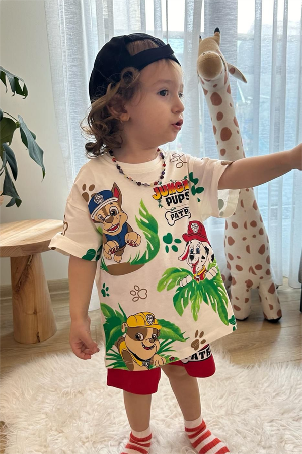 Unisex Pawpatrol Kırmızı Şortlu Takım