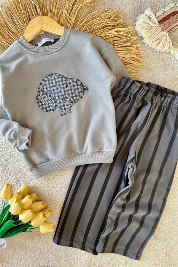 Unisex Peanuts 3 İplik Gri Takım