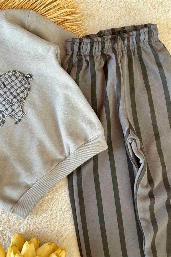 Unisex Peanuts 3 İplik Gri Takım