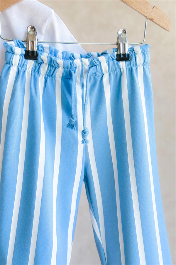 Unisex Penguenli Çizgili İkili Takım