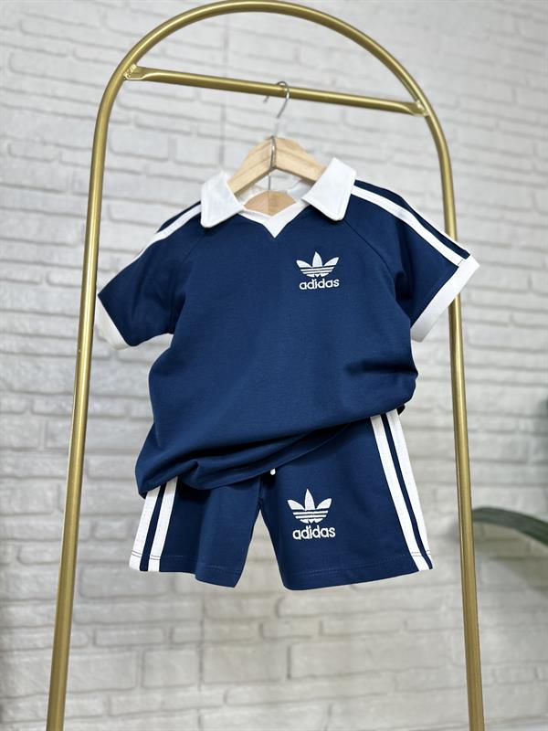 Unisex Polo Yaka Adids Laci Şortlu Takım 
