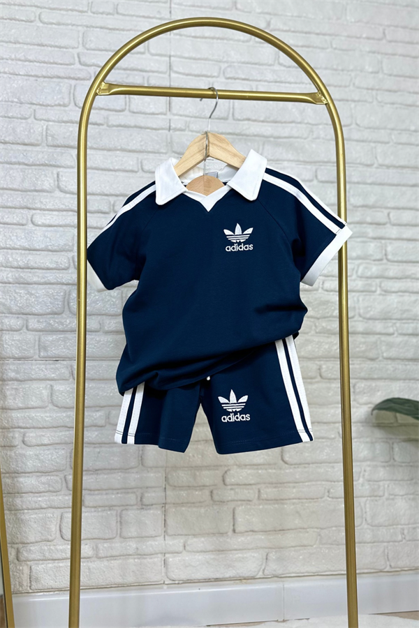 Unisex Polo Yaka Adids Laci Şortlu Takım 