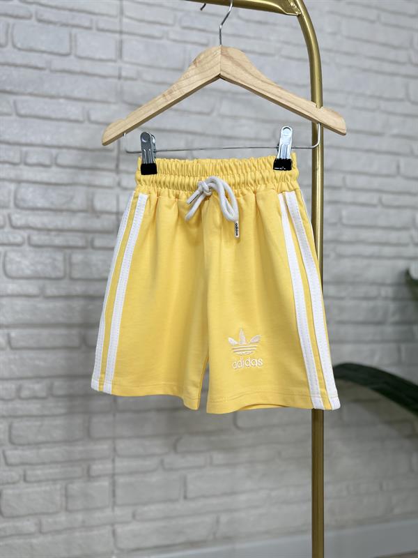 Unisex Polo Yaka Adids Sarı Şortlu Takım 