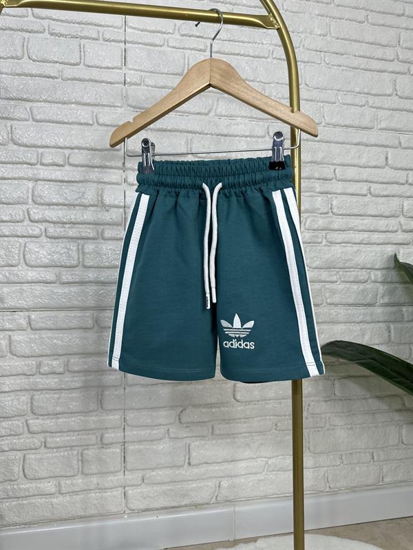 Unisex Polo Yaka Adids Yesil Şortlu Takım 