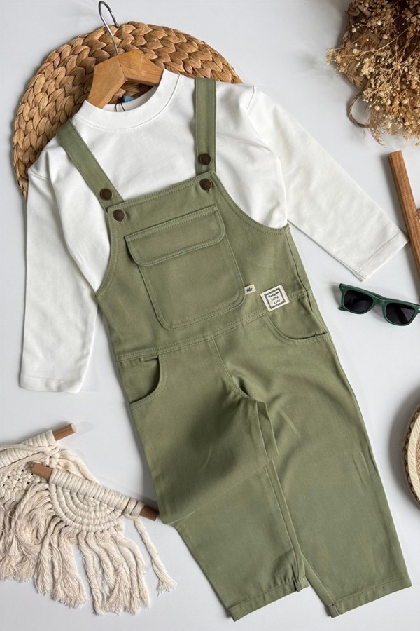 Unisex  Premium Haki Denim Salopet